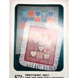 Quilt Pattern "Sweetheart Quilt" by Curiosity ©1990 2 quilt sizes Pillow Bumper